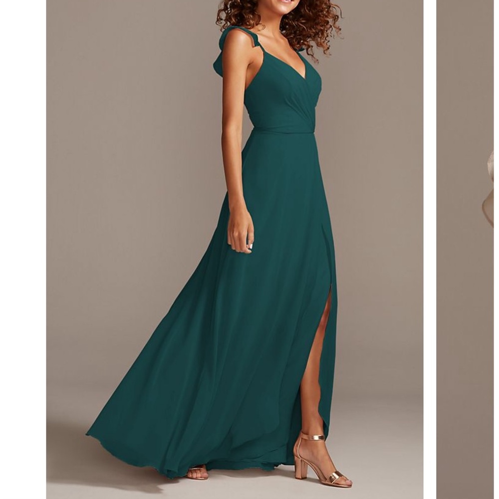 Ruffle Strap Bridesmaid Dress